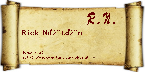 Rick Nátán névjegykártya